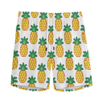 Pixel Pineapple Pattern Print Men's Sports Shorts