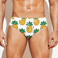 Pixel Pineapple Pattern Print Men's Swim Briefs