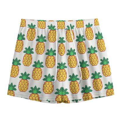 Pixel Pineapple Pattern Print Mesh Shorts