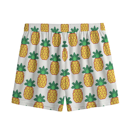 Pixel Pineapple Pattern Print Mesh Shorts