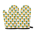 Pixel Pineapple Pattern Print Oven Mitts