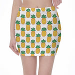 Pixel Pineapple Pattern Print Pencil Mini Skirt
