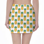 Pixel Pineapple Pattern Print Pencil Mini Skirt