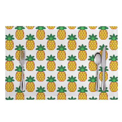 Pixel Pineapple Pattern Print Placemat