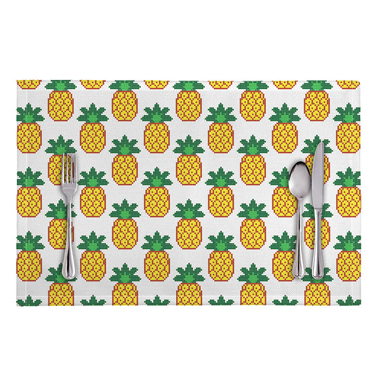 Pixel Pineapple Pattern Print Placemat