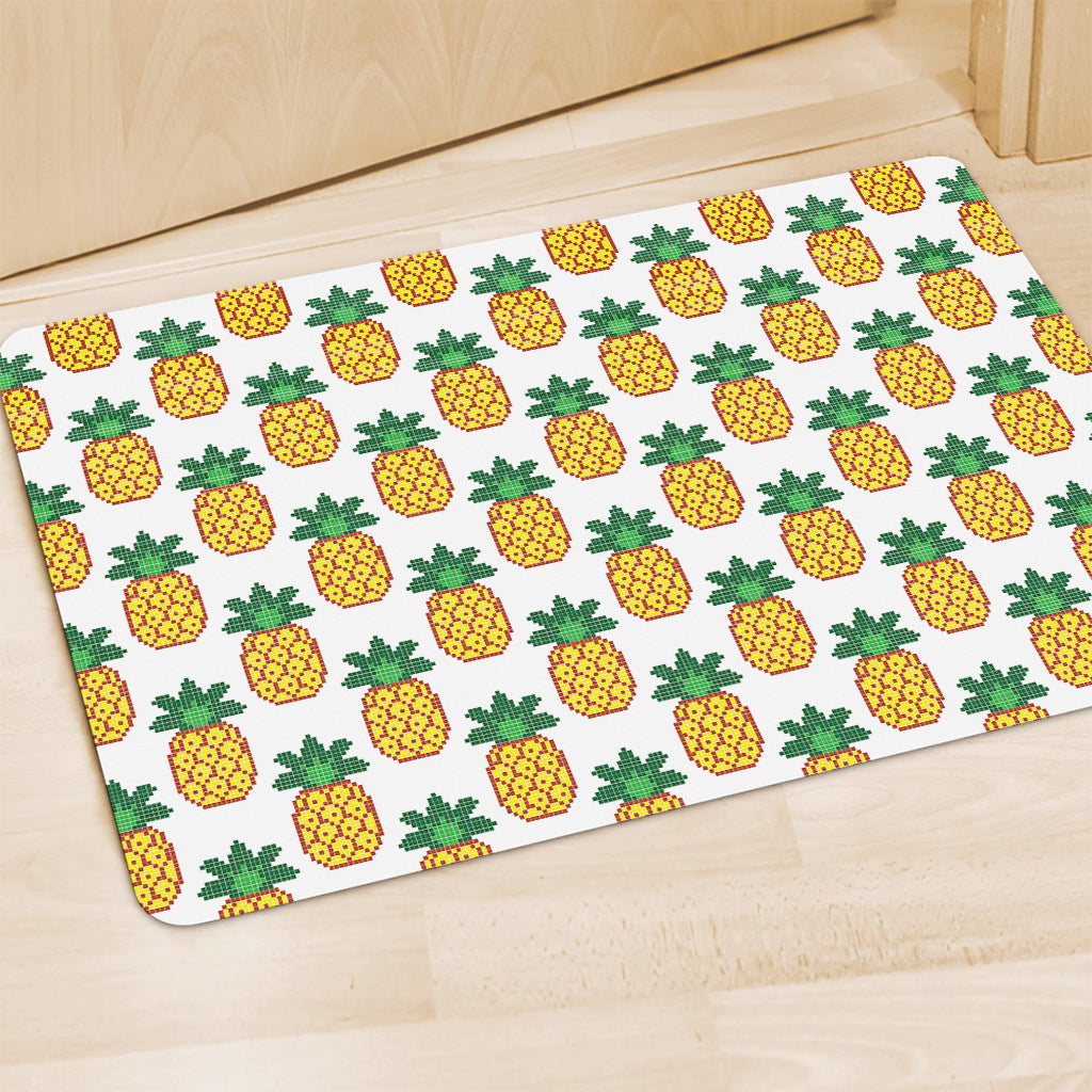 Pixel Pineapple Pattern Print Polyester Doormat