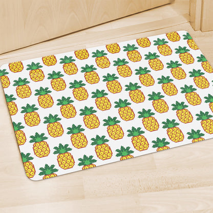 Pixel Pineapple Pattern Print Polyester Doormat