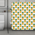 Pixel Pineapple Pattern Print Polyester Shower Curtain