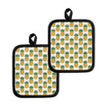 Pixel Pineapple Pattern Print Pot Holders