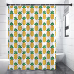 Pixel Pineapple Pattern Print Premium Shower Curtain