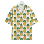 Pixel Pineapple Pattern Print Rayon Hawaiian Shirt