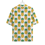 Pixel Pineapple Pattern Print Rayon Hawaiian Shirt