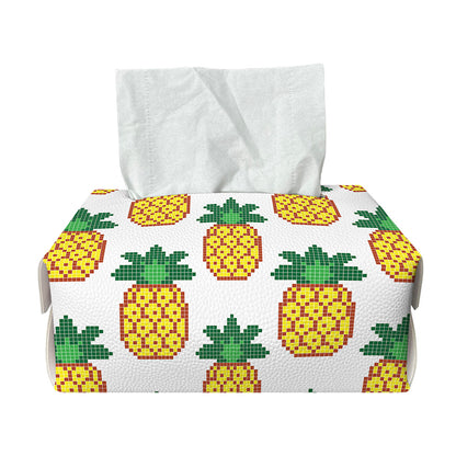 Pixel Pineapple Pattern Print Rectangle Tissue Box Cover