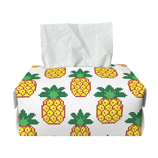 Pixel Pineapple Pattern Print Rectangle Tissue Box Cover