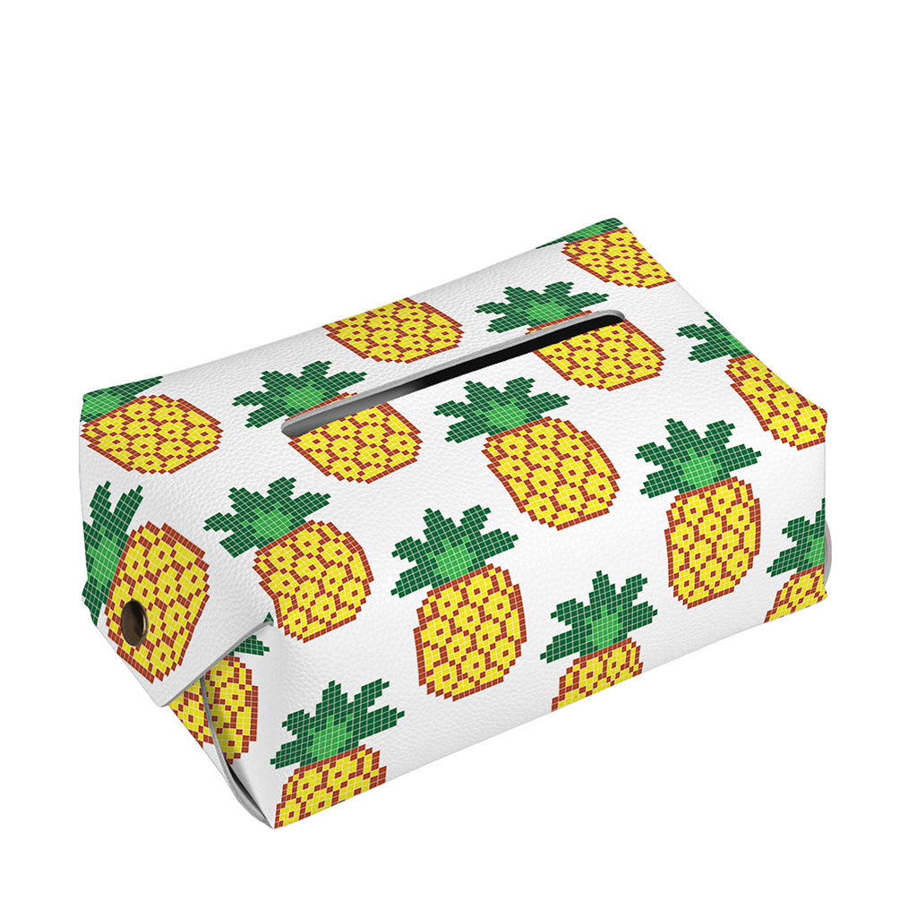 Pixel Pineapple Pattern Print Rectangle Tissue Box Cover