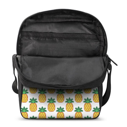 Pixel Pineapple Pattern Print Rectangular Crossbody Bag