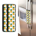 Pixel Pineapple Pattern Print Refrigerator Handle Covers