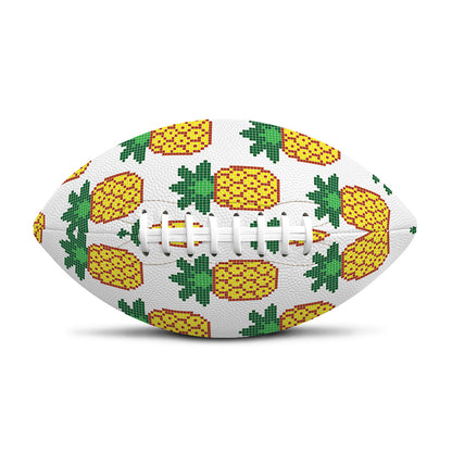 Pixel Pineapple Pattern Print Rugby Ball