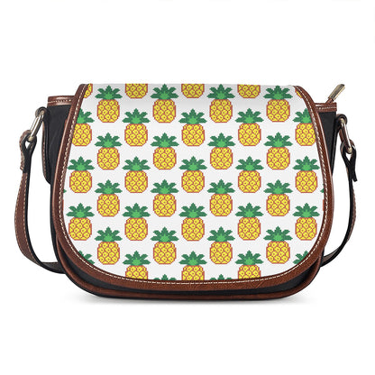 Pixel Pineapple Pattern Print Saddle Bag