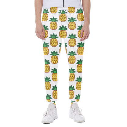 Pixel Pineapple Pattern Print Scuba Joggers