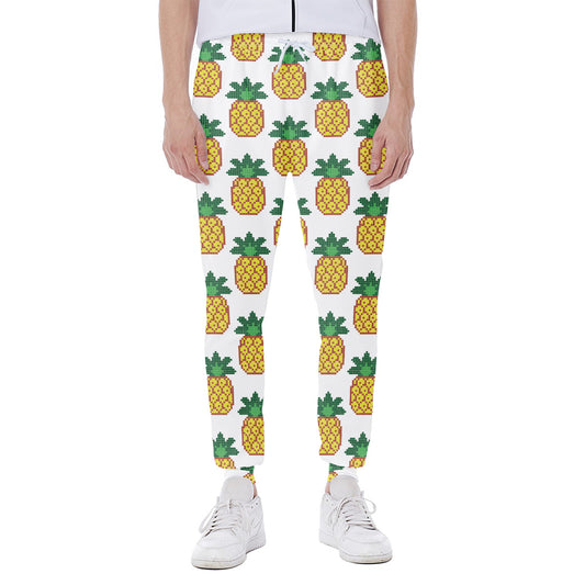 Pixel Pineapple Pattern Print Scuba Joggers