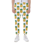Pixel Pineapple Pattern Print Scuba Joggers