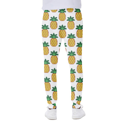 Pixel Pineapple Pattern Print Scuba Joggers