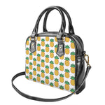 Pixel Pineapple Pattern Print Shoulder Handbag