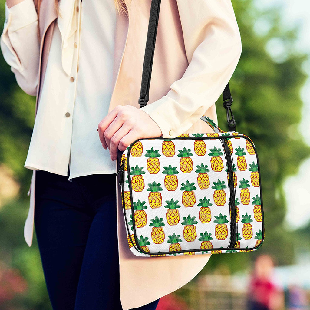 Pixel Pineapple Pattern Print Shoulder Strap Bible Bag
