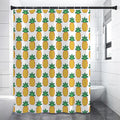 Pixel Pineapple Pattern Print Shower Curtain