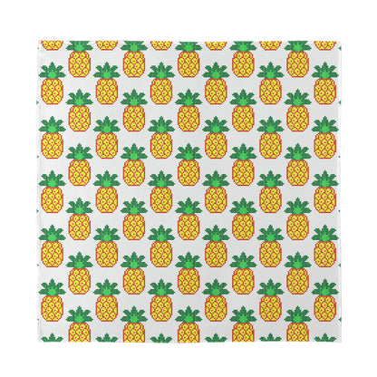 Pixel Pineapple Pattern Print Silk Bandana