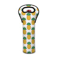 Pixel Pineapple Pattern Print Single Neoprene Wine Tote