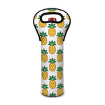 Pixel Pineapple Pattern Print Single Neoprene Wine Tote