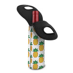 Pixel Pineapple Pattern Print Single Neoprene Wine Tote