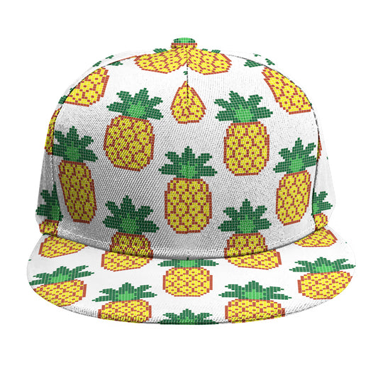 Pixel Pineapple Pattern Print Snapback Cap