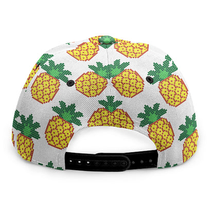Pixel Pineapple Pattern Print Snapback Cap