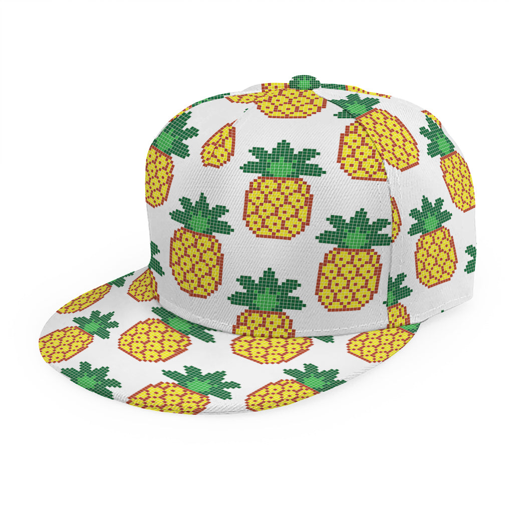 Pixel Pineapple Pattern Print Snapback Cap
