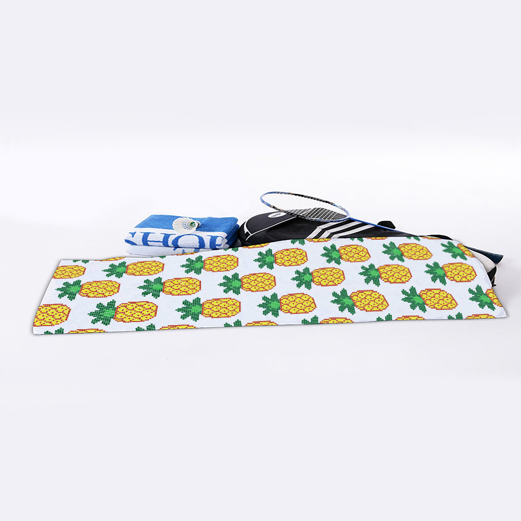 Pixel Pineapple Pattern Print Sports Towel
