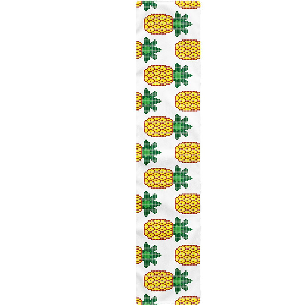 Pixel Pineapple Pattern Print Table Runner