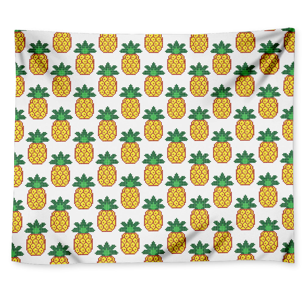 Pixel Pineapple Pattern Print Tapestry