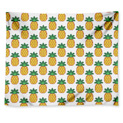 Pixel Pineapple Pattern Print Tapestry