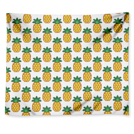 Pixel Pineapple Pattern Print Tapestry