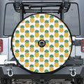 Pixel Pineapple Pattern Print Tire Cover With Camera Hole