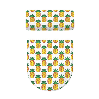 Pixel Pineapple Pattern Print Toilet Lid And Tank Cover Set