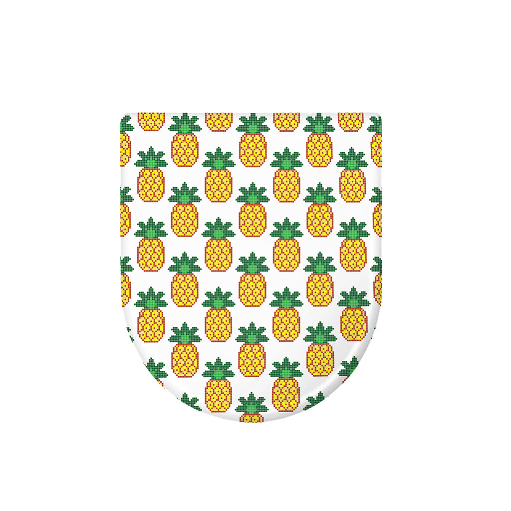 Pixel Pineapple Pattern Print Toilet Lid Cover
