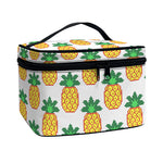 Pixel Pineapple Pattern Print Travel Makeup Bag