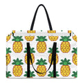 Pixel Pineapple Pattern Print Utility Tote Bag
