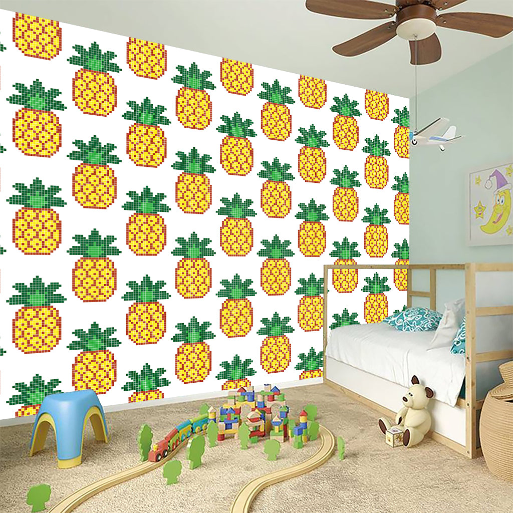 Pixel Pineapple Pattern Print Wall Sticker