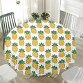 Pixel Pineapple Pattern Print Waterproof Round Tablecloth