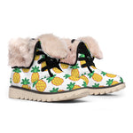 Pixel Pineapple Pattern Print Winter Boots